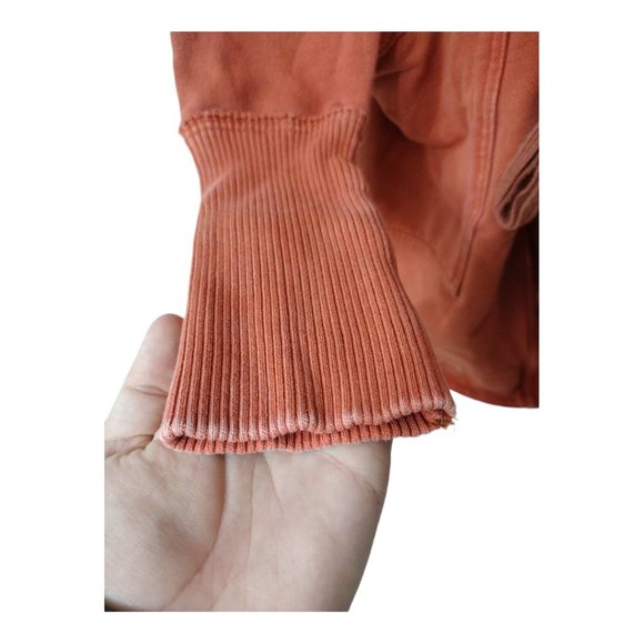 Free People Brentwood Cotton Cardigan Orange XS - Picture 4 of 10